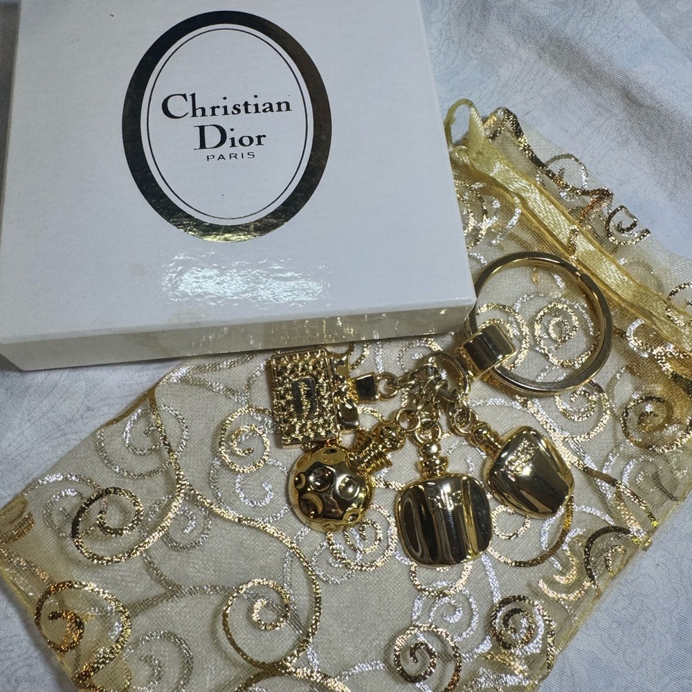 Christian Dior Gold Keychain Set
